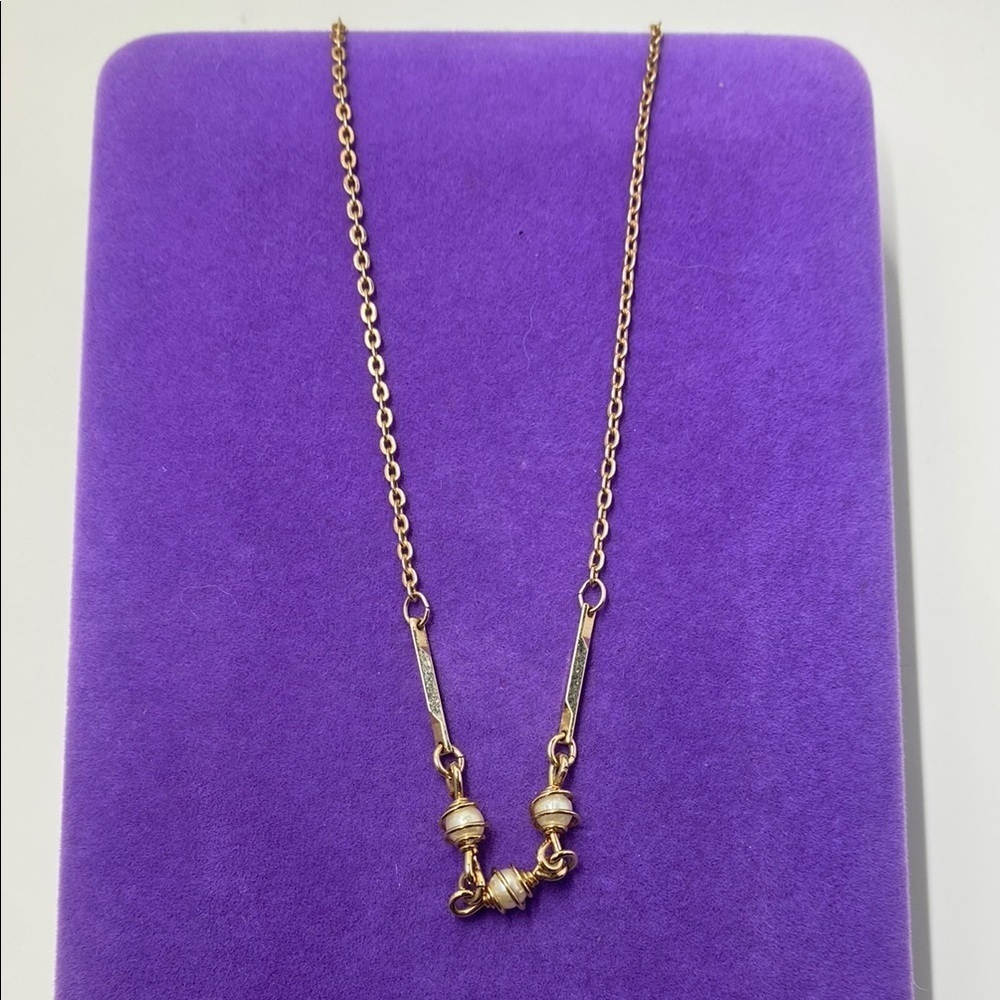 💛 Elegant Avon Gold Necklace with Pearl Accents